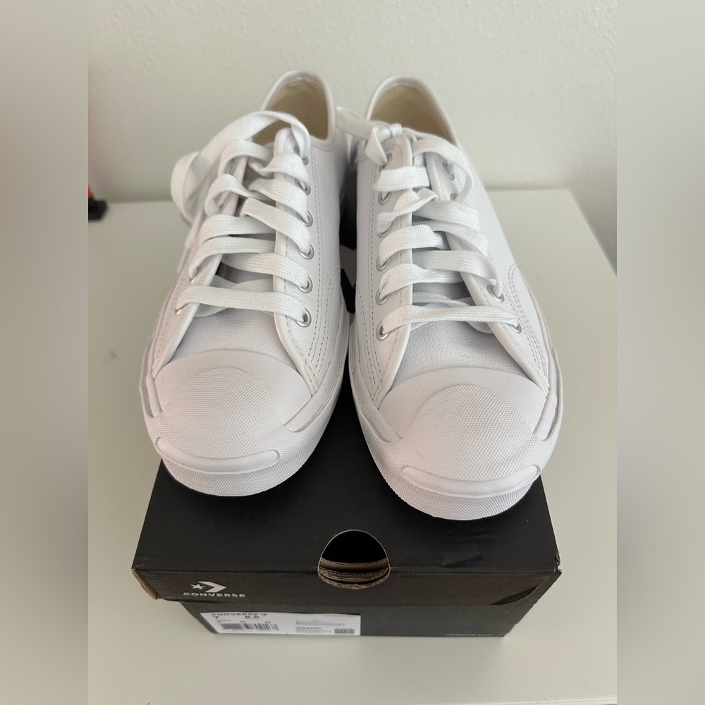 Converse Jack Purcell Unisex White Leather Low-Top Sneakers